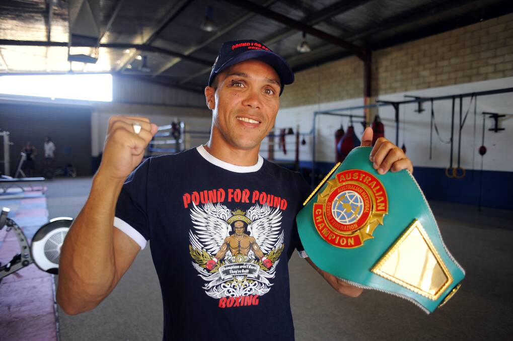 New Australian lightweight titleholder Robert ‘Gummy’ Toomey at Fitness Corner yesterday. Photo: BELINDA SOOLE