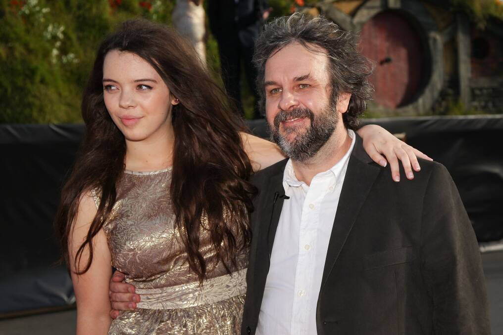 Director Sir Peter Jackson and daughter Katie arrive at the 'The Hobbit: An Unexpected Journey' World Premiere at Embassy Theatre in Wellington, New Zealand. Photo by Hagen Hopkins/Getty Images