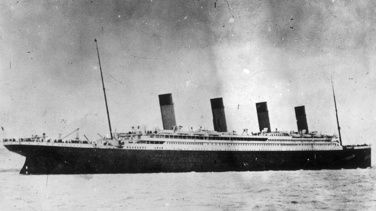 The ill-fated White Star liner RMS Titanic, which struck an iceberg and sank on her maiden voyage across the Atlantic. Photo by Hulton Archive/Getty Images
