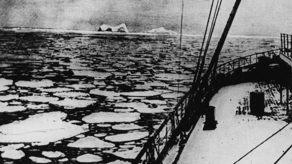  Latitude 41' 46N and longitude 50' 14W, the place where the 'Titanic' sank. Original Publication: The Graphic - pub. 1912 Photo by Hulton Archive/Getty Images
