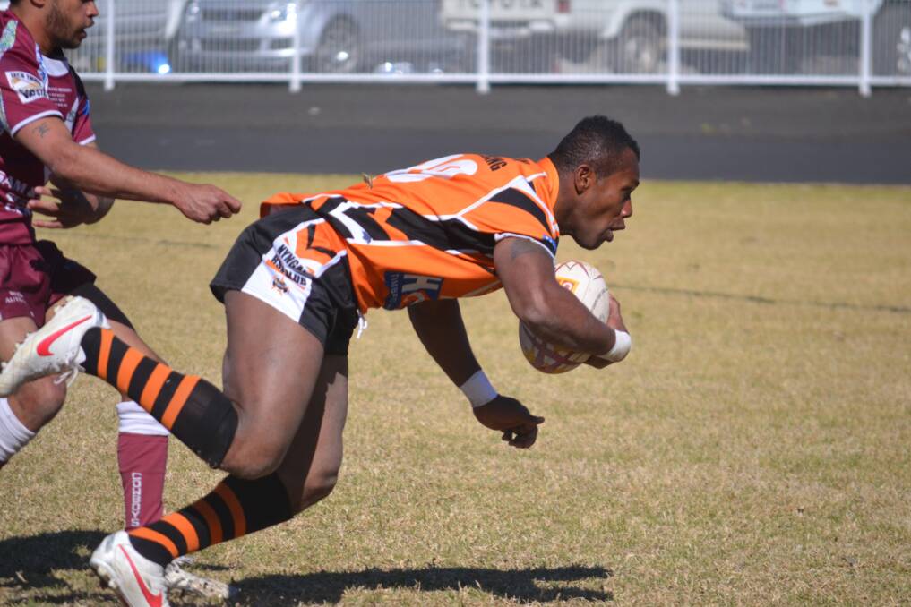 o Semisi Tora charged over for a try in the Tigers’ game against Wellington during the weekend.
