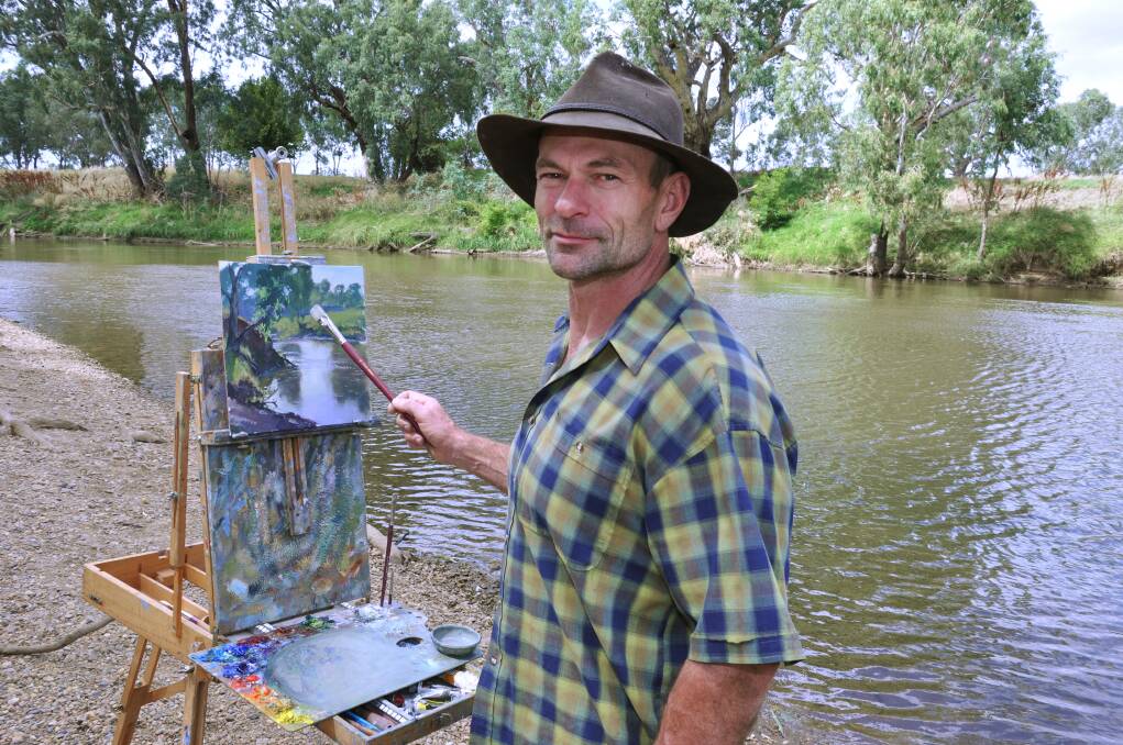 Wongarbon-based artist Brett Garling will participate in an inaugural plein-air painting event along the banks of the Macquarie River to support the endeavours of RiverSmart Australia. Photo: LISA MINNER