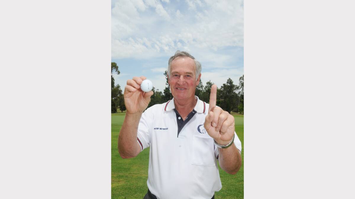 Peter Heywood  hit a hole in one at the Dubbo golf course during the veterans golf competition on Tuesday. Photo: AMY McINTYRE